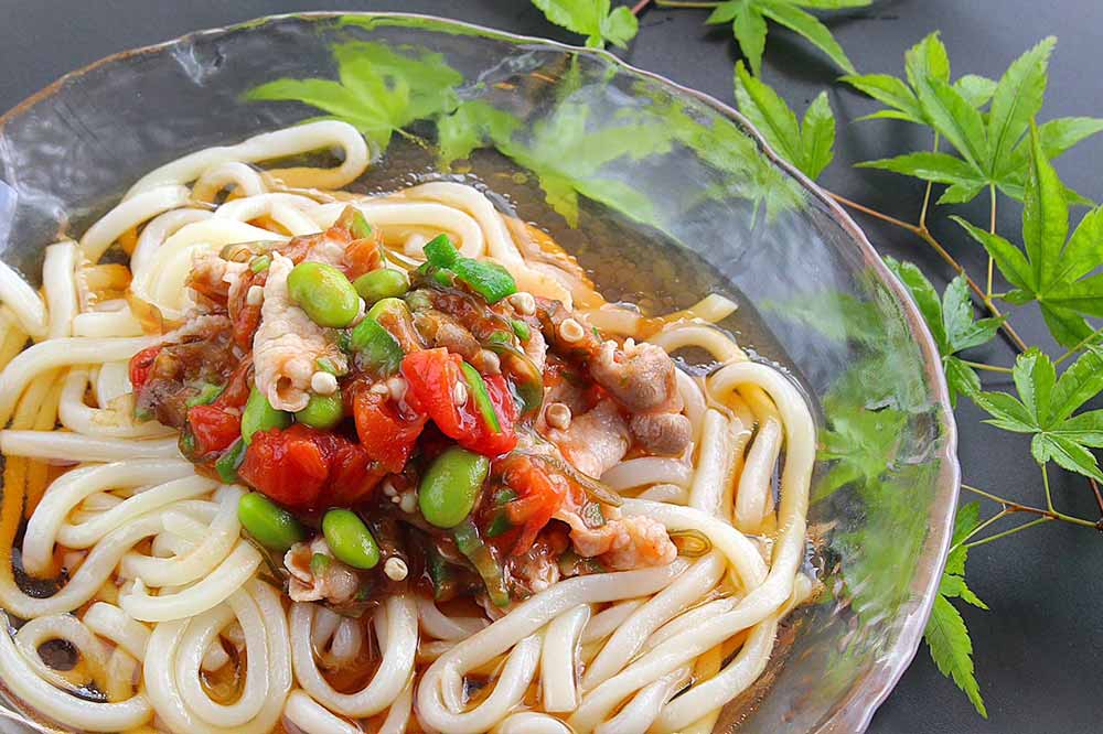 夏野菜冷しゃぶうどん
